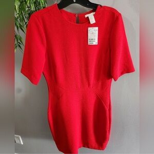 H&M Red Keyhole Back Dress NWT